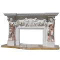 Customized Italian carrara white marble fireplace surround